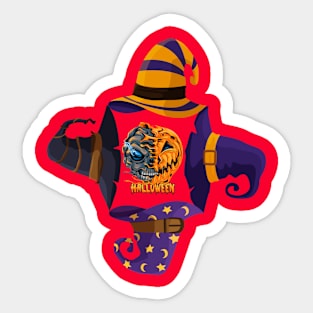 Scary Hats Pumpkin Sticker